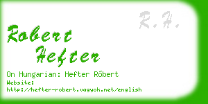 robert hefter business card